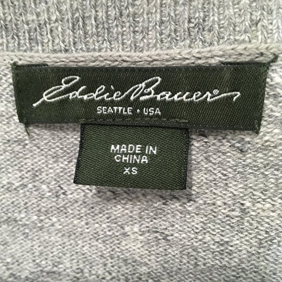 Eddie Bauer Gray Sweater Cardigan Women Size XSmall Long Sleeve Ruffle Button - Picture 4 of 6